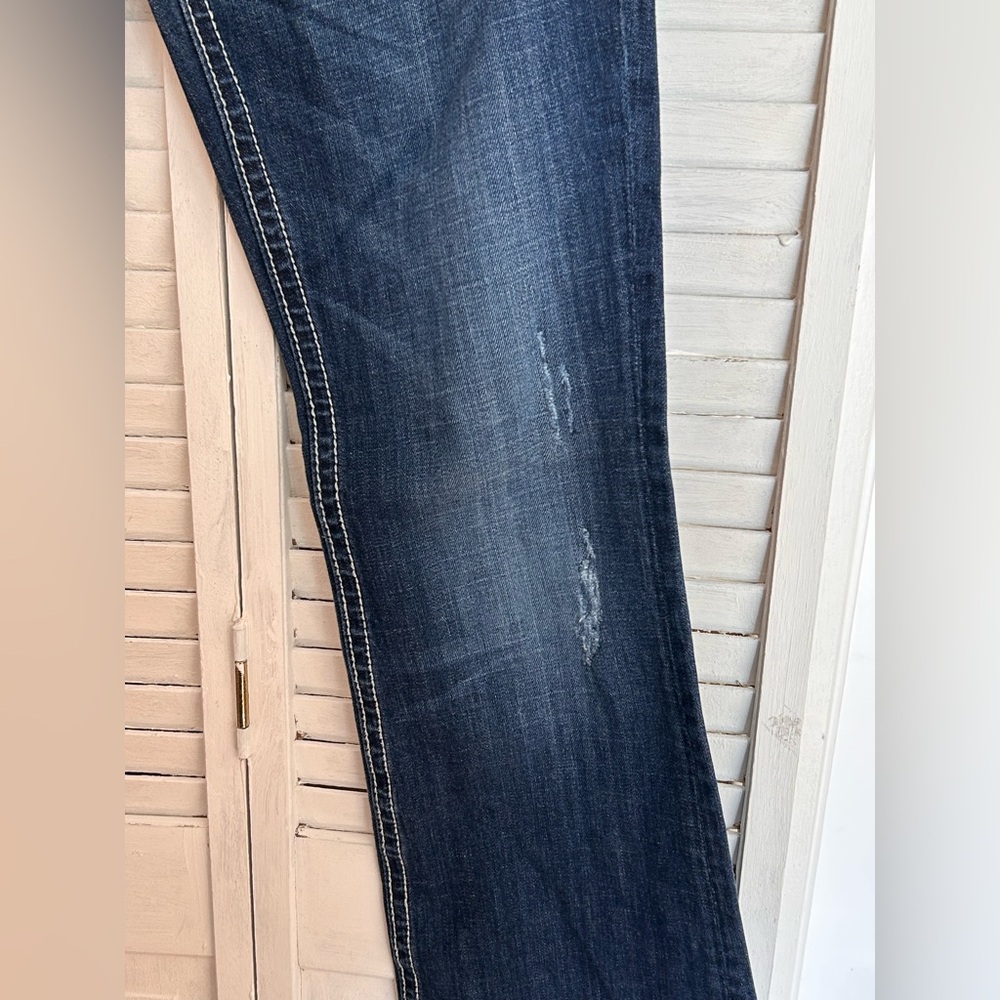EXPRESS ReRock Boot Cut Blue Jesns size 2R bootcut stretch - Picture 4 of 10